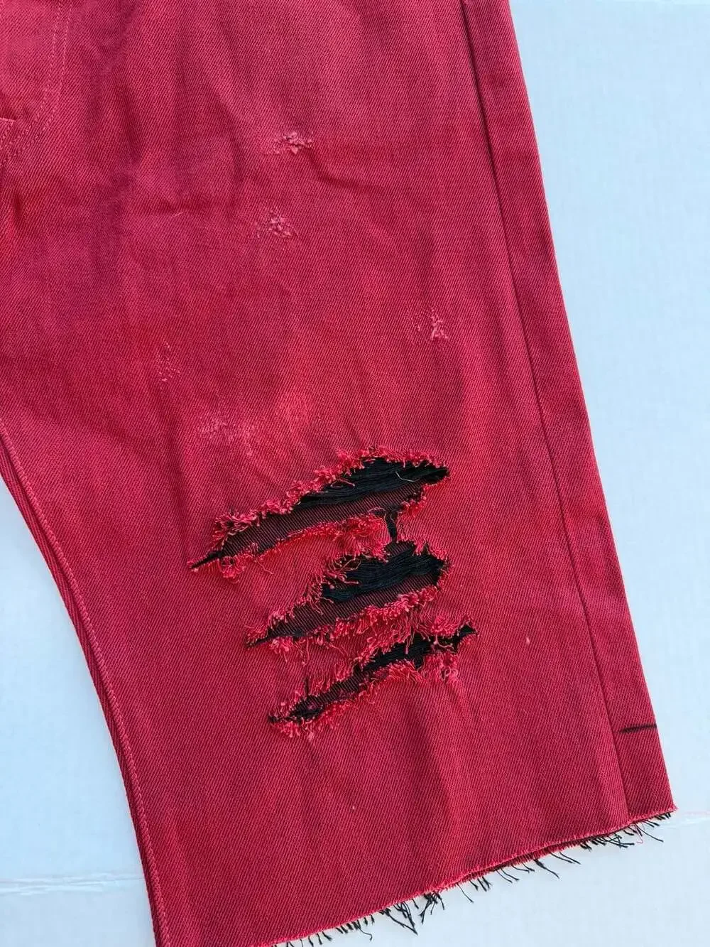 Levi Strauss & Co. 501 Original Fit Red Denim Cut-Off Shorts